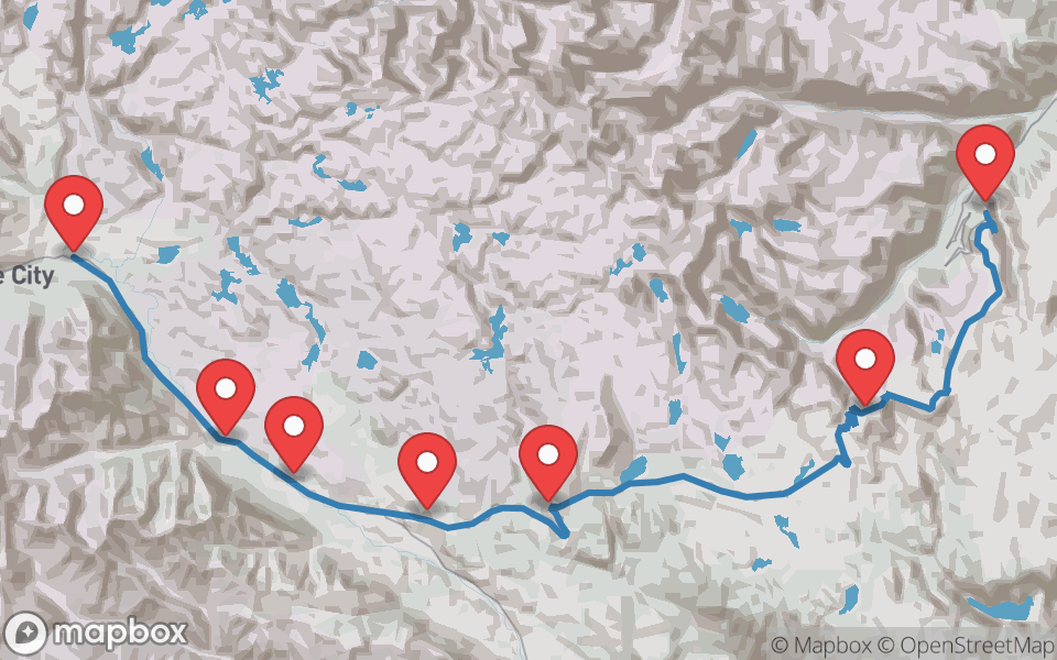 Map preview of Beartooth Highway, US-212