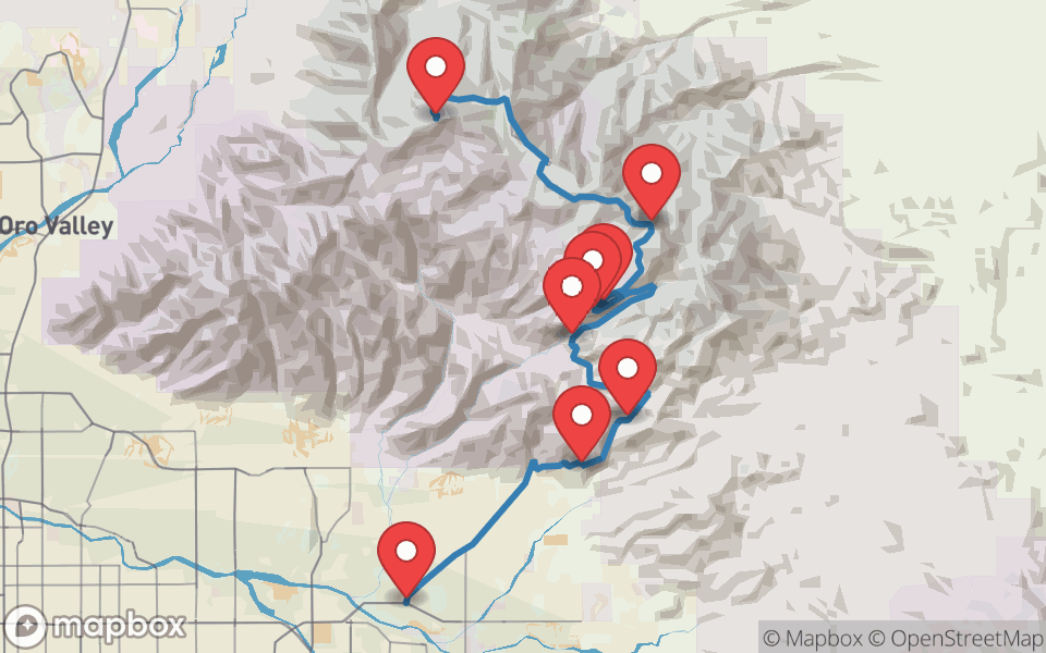 Map preview of Mount Lemmon (Catalina Highway)