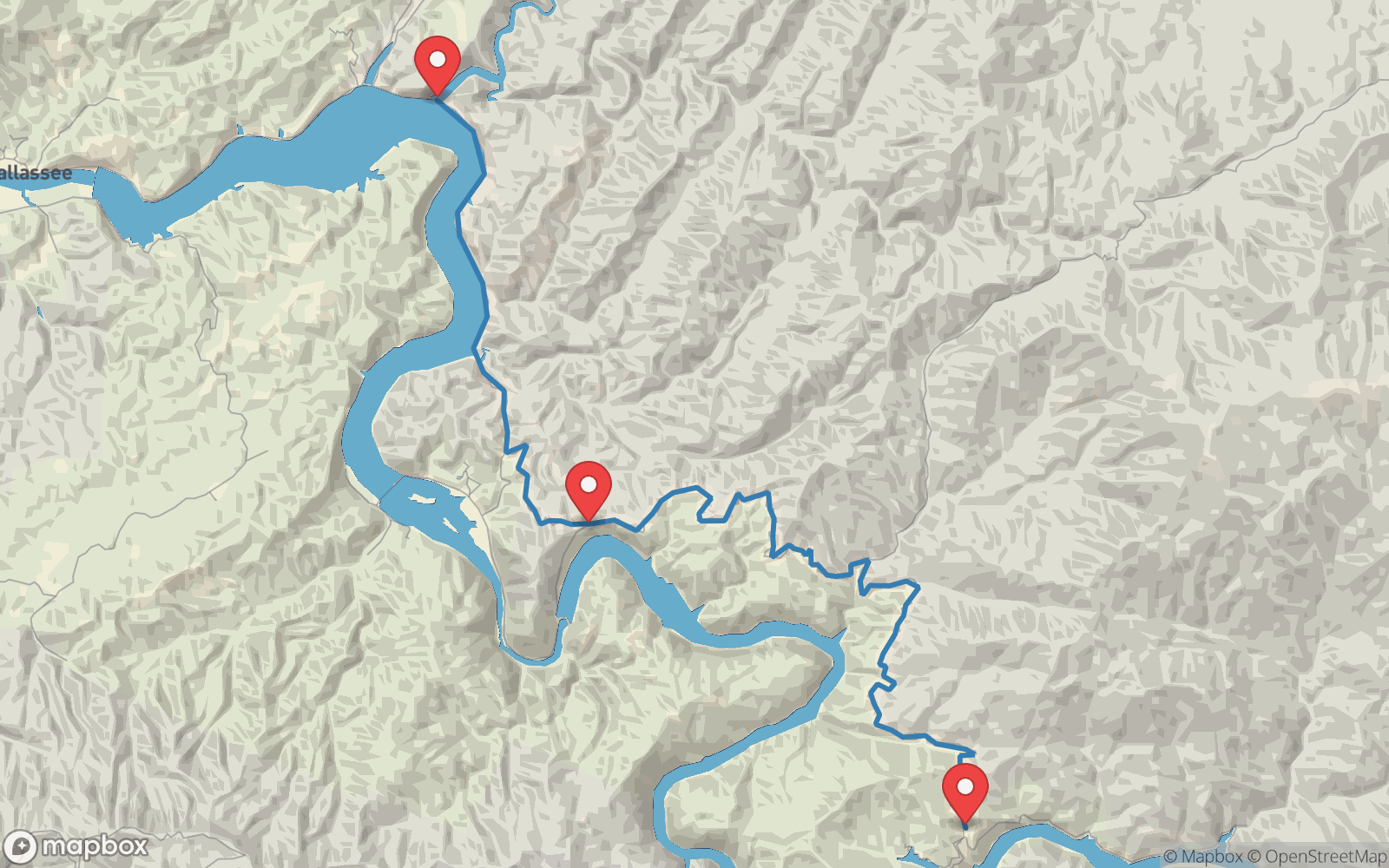 Map preview of Tail of the Dragon, US-129