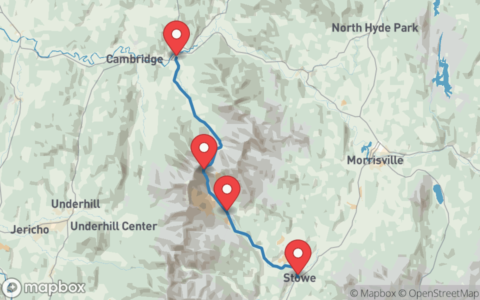 Map preview of Smugglers' Notch, VT-108