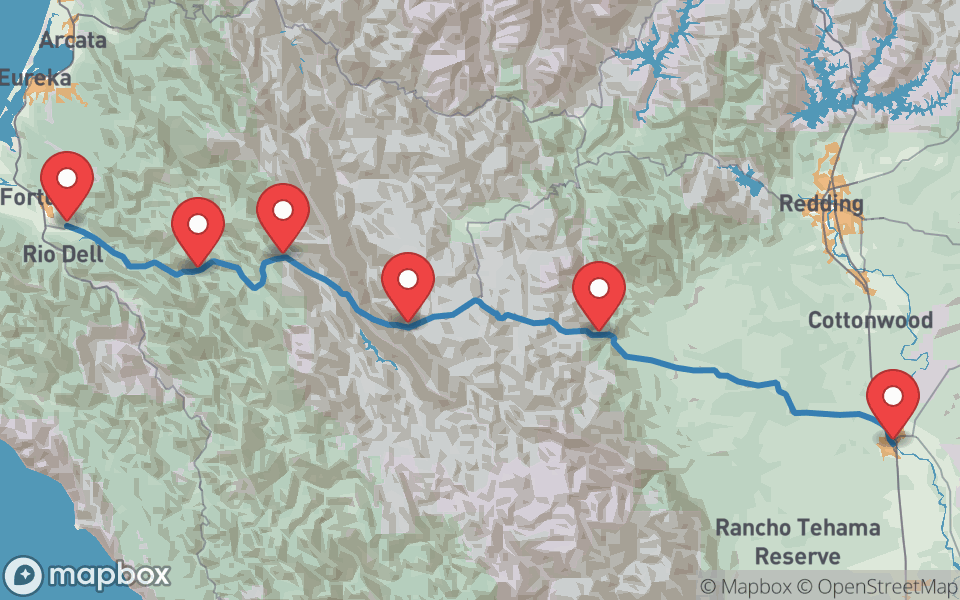 Map preview of California State Route 36